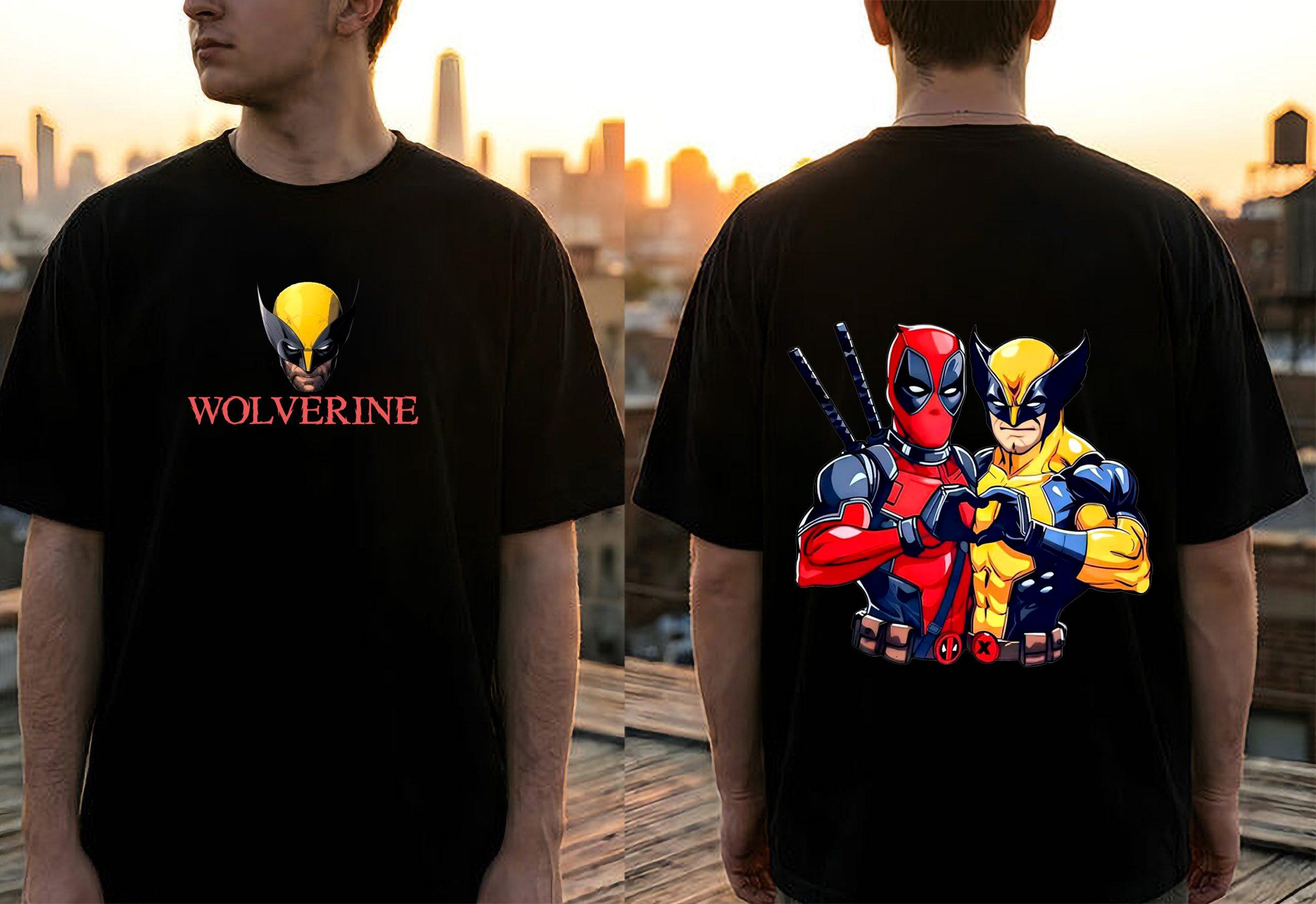 " BFF Wolverine & DeadPool" Unisex Oversized Graphic Tee