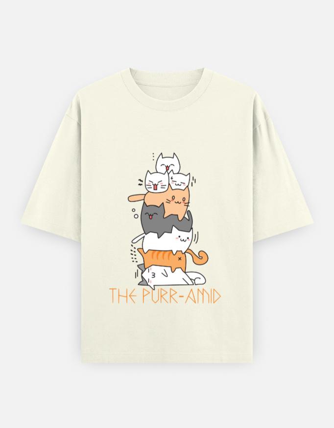 " The Purr-Amid " Unisex Oversized Graphic Tee