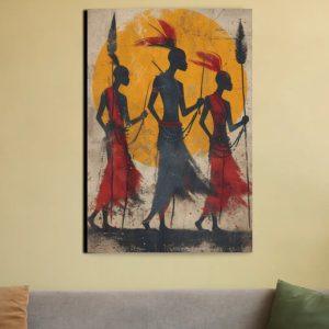" Tribal Odessey Minimalist " Canvas Print 20 X 30 Inches