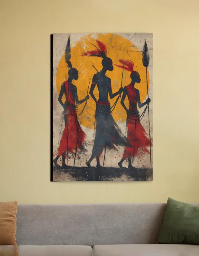 " Tribal Odessey Minimalist " Canvas Print 20 X 30 Inches