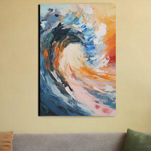 " Crimson Tide Horizon " Oil Painting Canvas