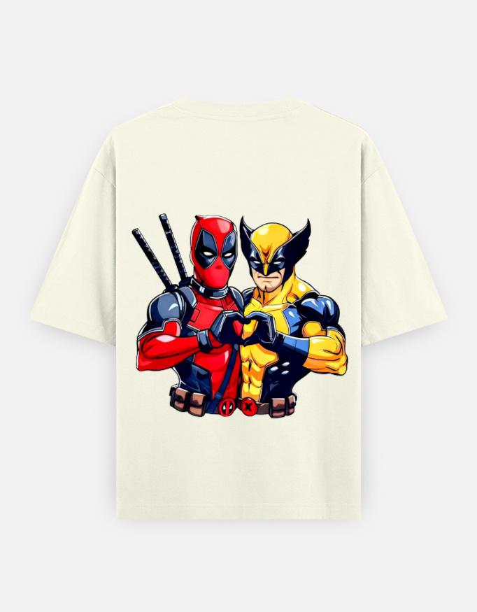 " BFF Wolverine & DeadPool" Unisex Oversized Graphic Tee - Image 9