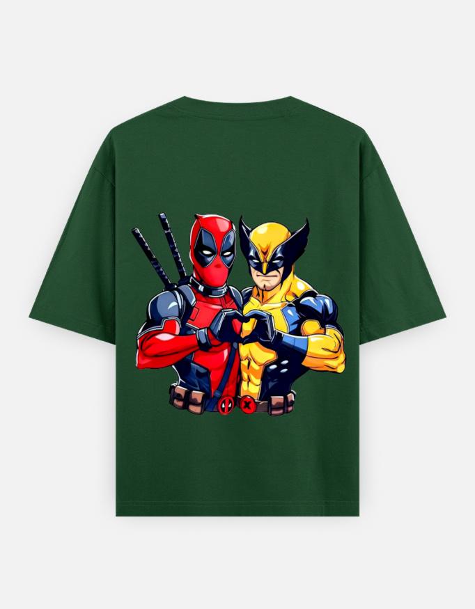 " BFF Wolverine & DeadPool" Unisex Oversized Graphic Tee - Image 7