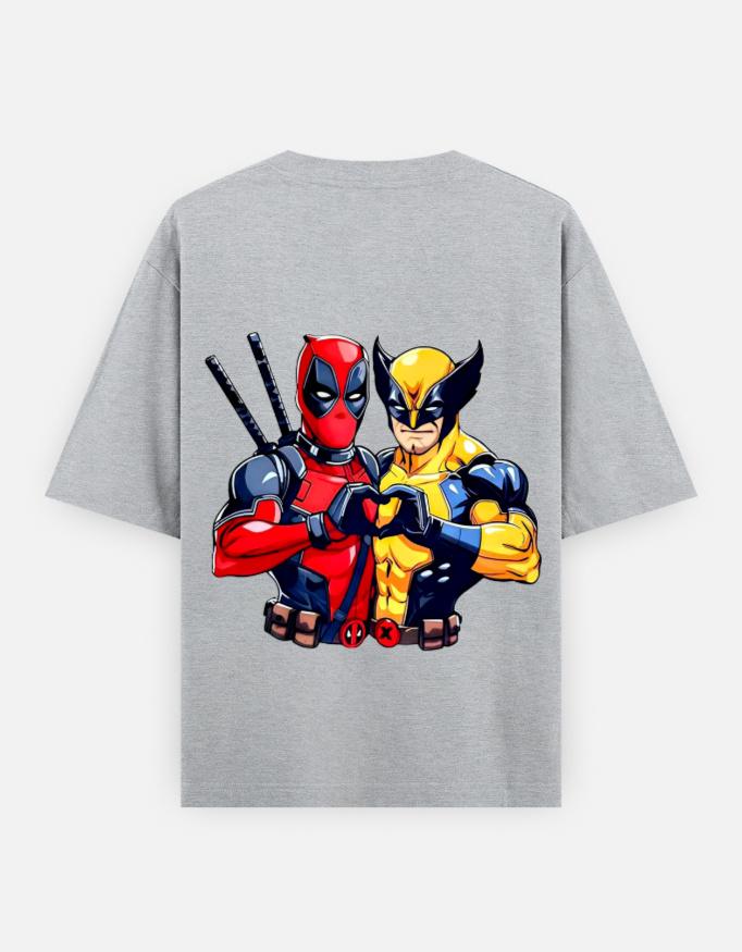 " BFF Wolverine & DeadPool" Unisex Oversized Graphic Tee - Image 5