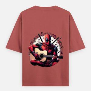 " Deadpool Guitar " Unisex Oversized Graphic Tee