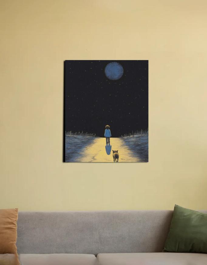 Journey Home Under the stars Oil Painting Canvas