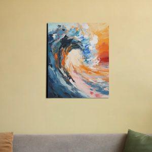 " Crimson Tide Horrizon " Premium Canvas Oil Painting