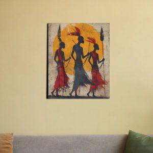 " Tribal Odessey Minimalist " Canvas Print 16 X 20 Inches
