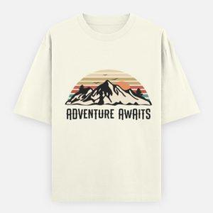 " Adventure Awaits" Unisex Oversized Graphic Tees