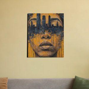 " Metropolis Silhouette Muse " Canvas Art