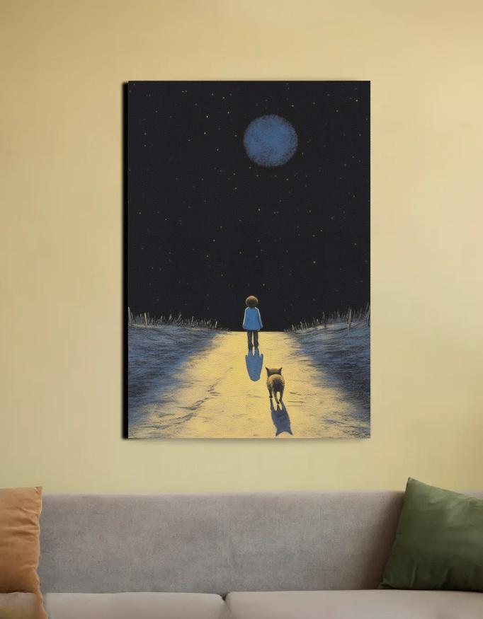 Journey Home Under the stars Oil Painting Canvas
